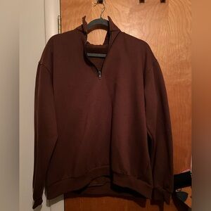 Women’s Brown Quarter-Zip Sweater